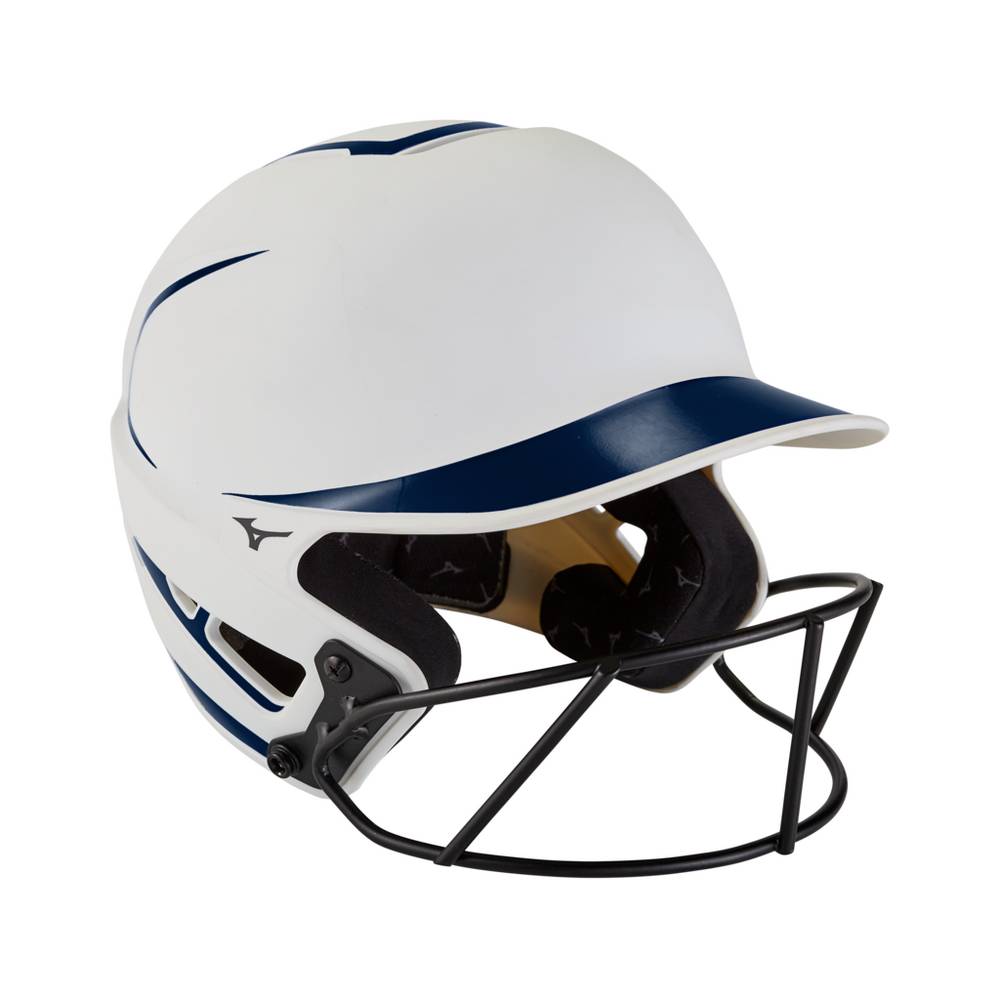 Casco Mizuno F6 Fastpitch Softball Batting Mujer Blancas/Azul Marino Outlet KCQW-80592